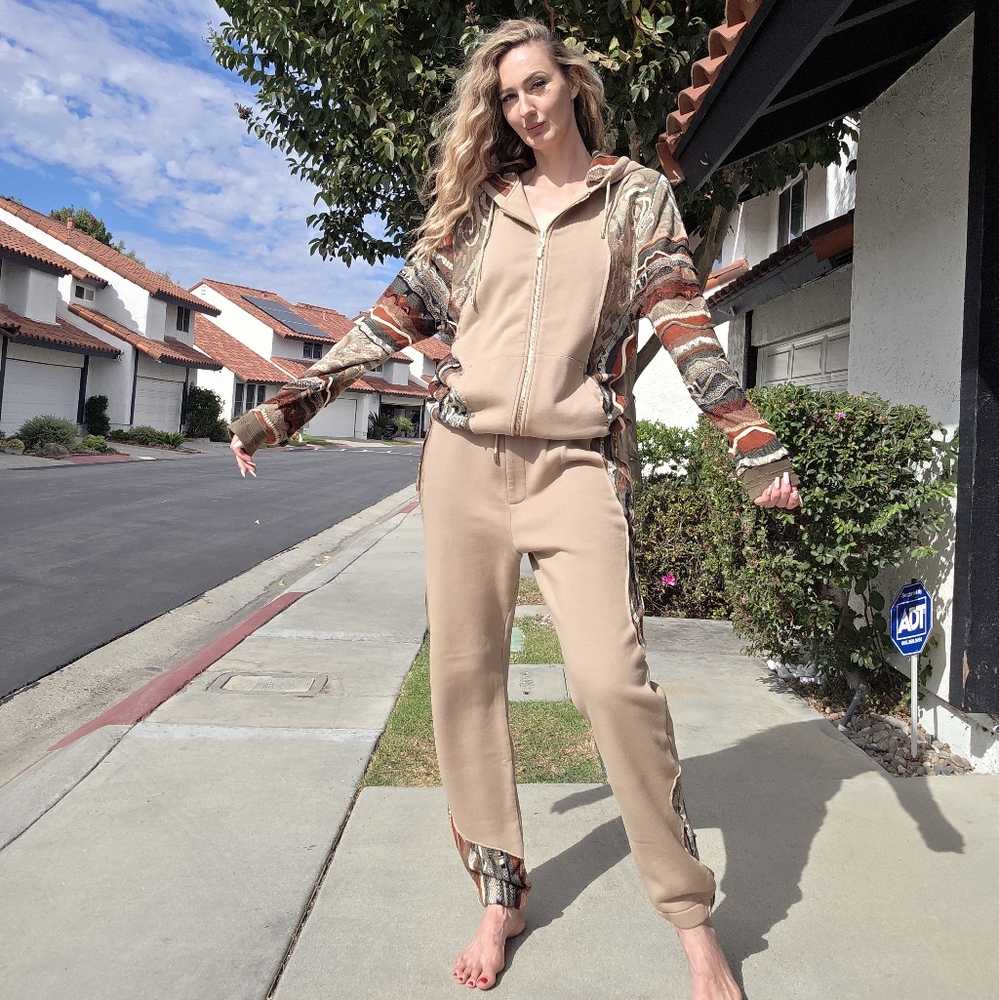 COOGI Tan and Patterned Track Suit